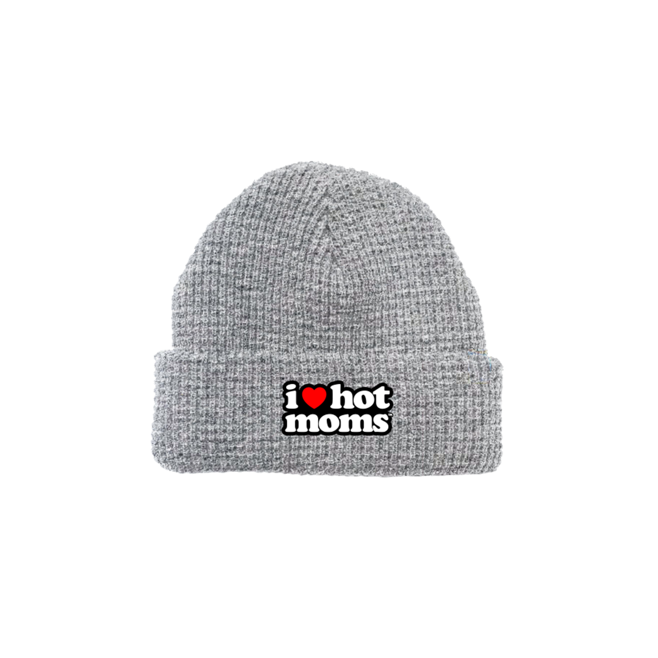 I Heart Hot Moms Heather Grey Knit Beanie