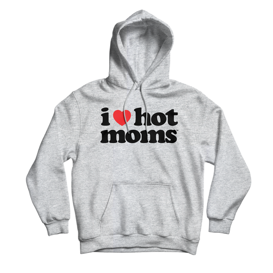 I Heart Hot Moms Grey Hoodie