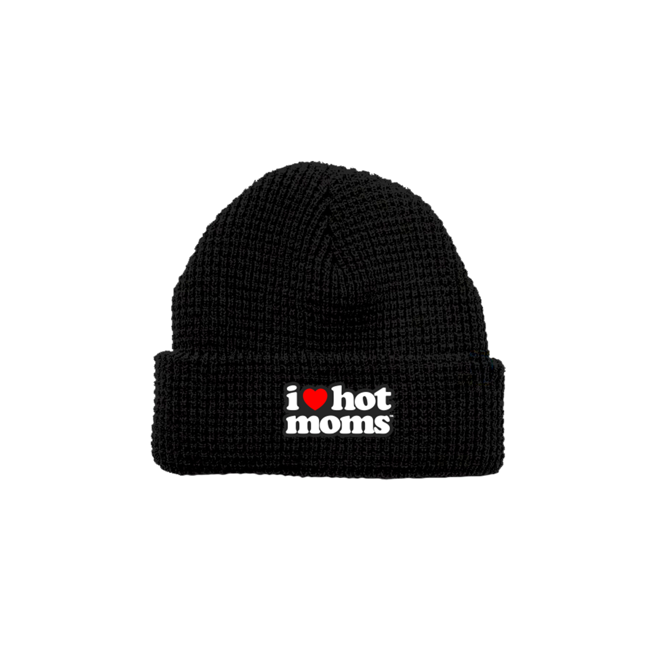 Load image into Gallery viewer, I Heart Hot Moms Black Knit Beanie
