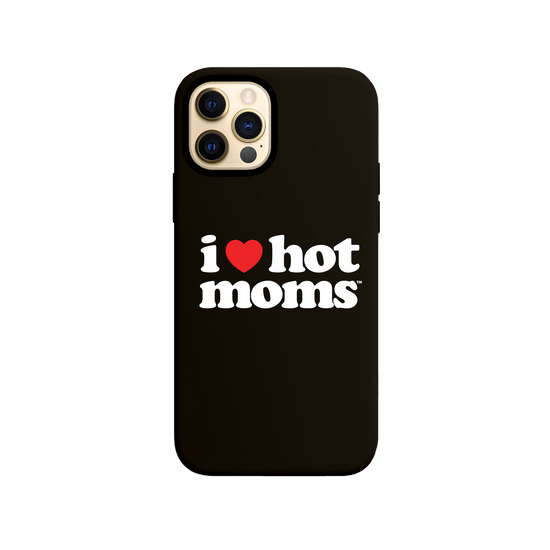 I Heart Hot Moms Black iPhone Case