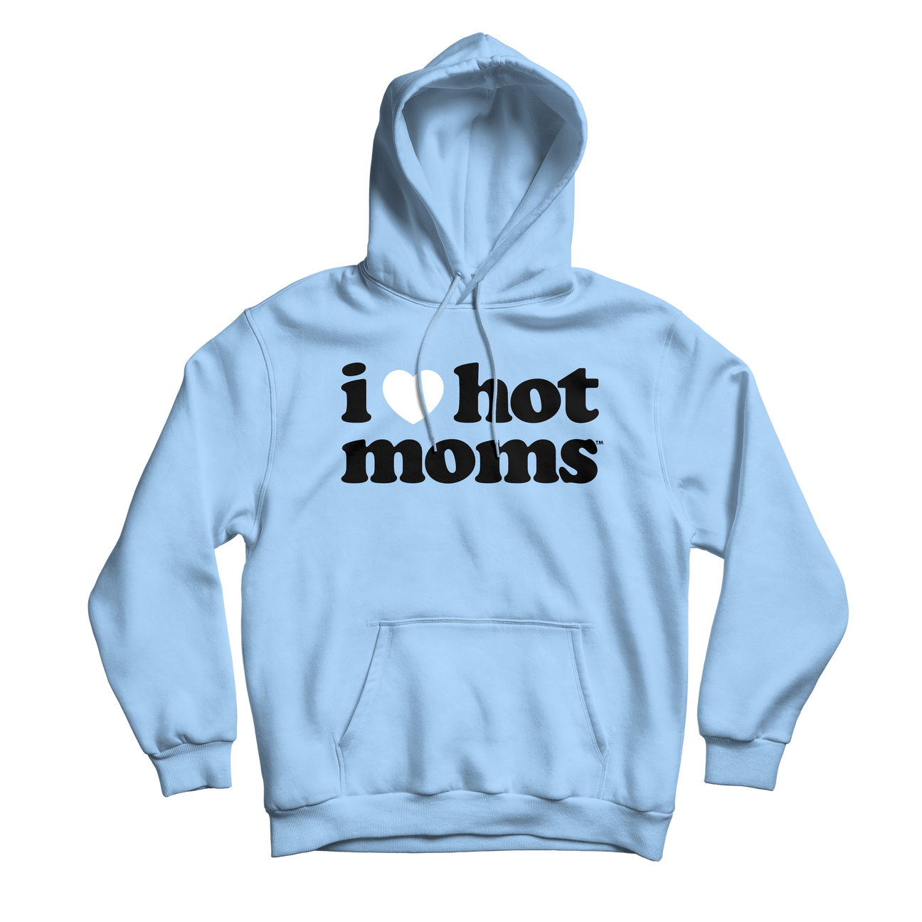 I Heart Hot Moms Light Blue Hoodie