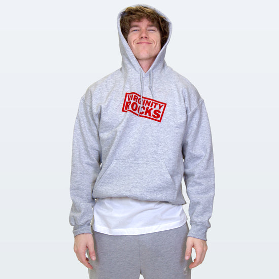 Virginity Rocks Stamp Grey Hoodie