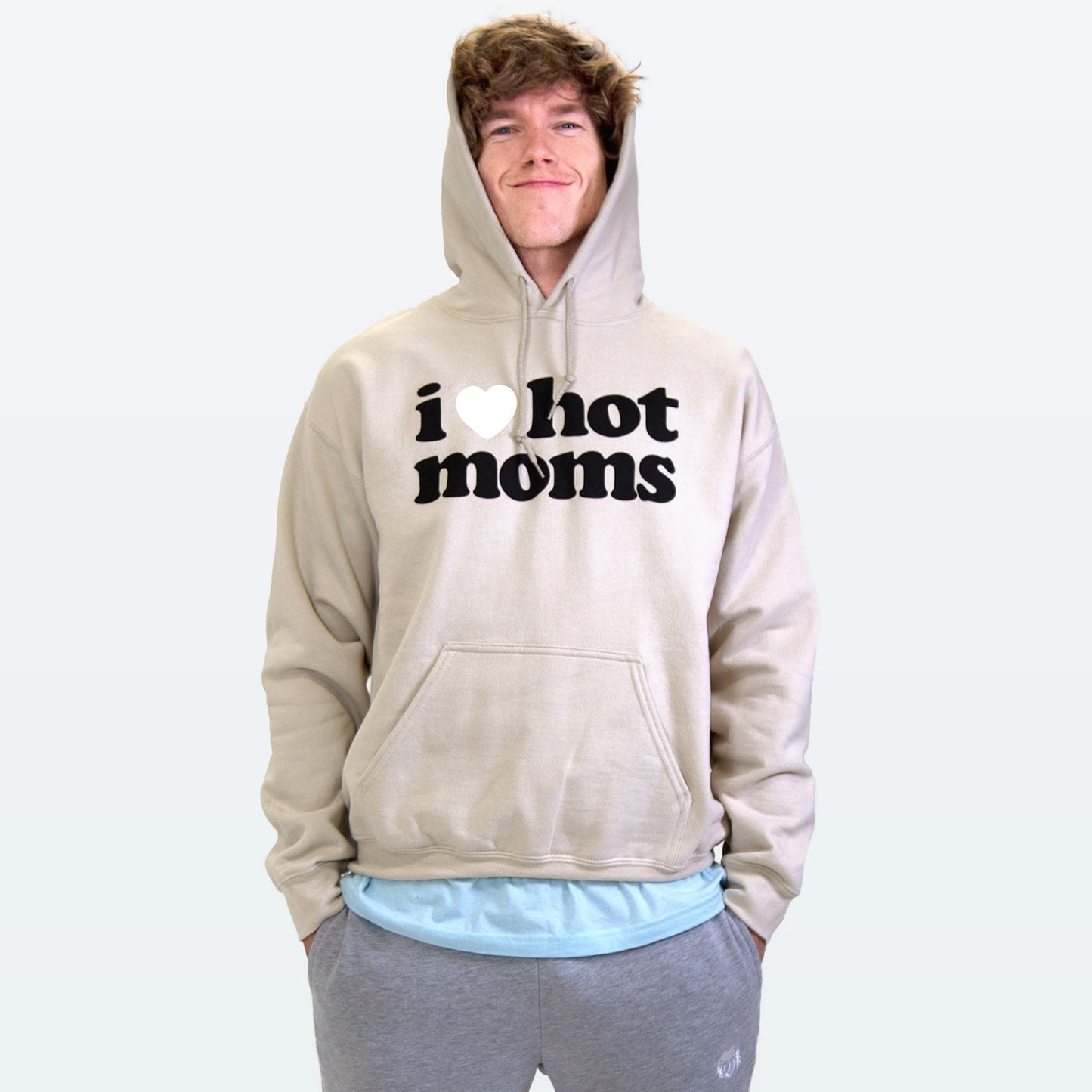 I Heart Hot Moms Sand Hoodie