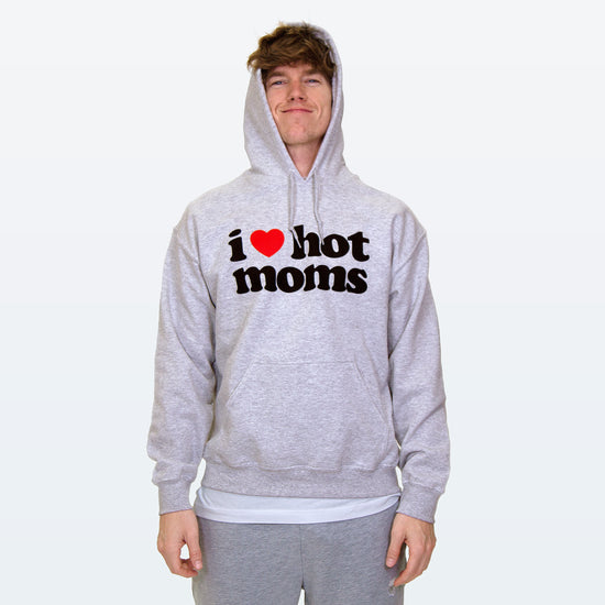 I Heart Hot Moms Grey Hoodie
