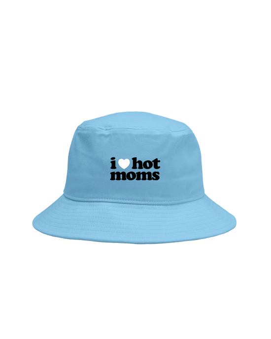 I Heart Hot Moms Light Blue Bucket Hat