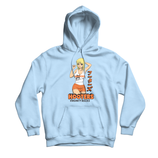 Anime Hooters Girl Light Blue Hoodie