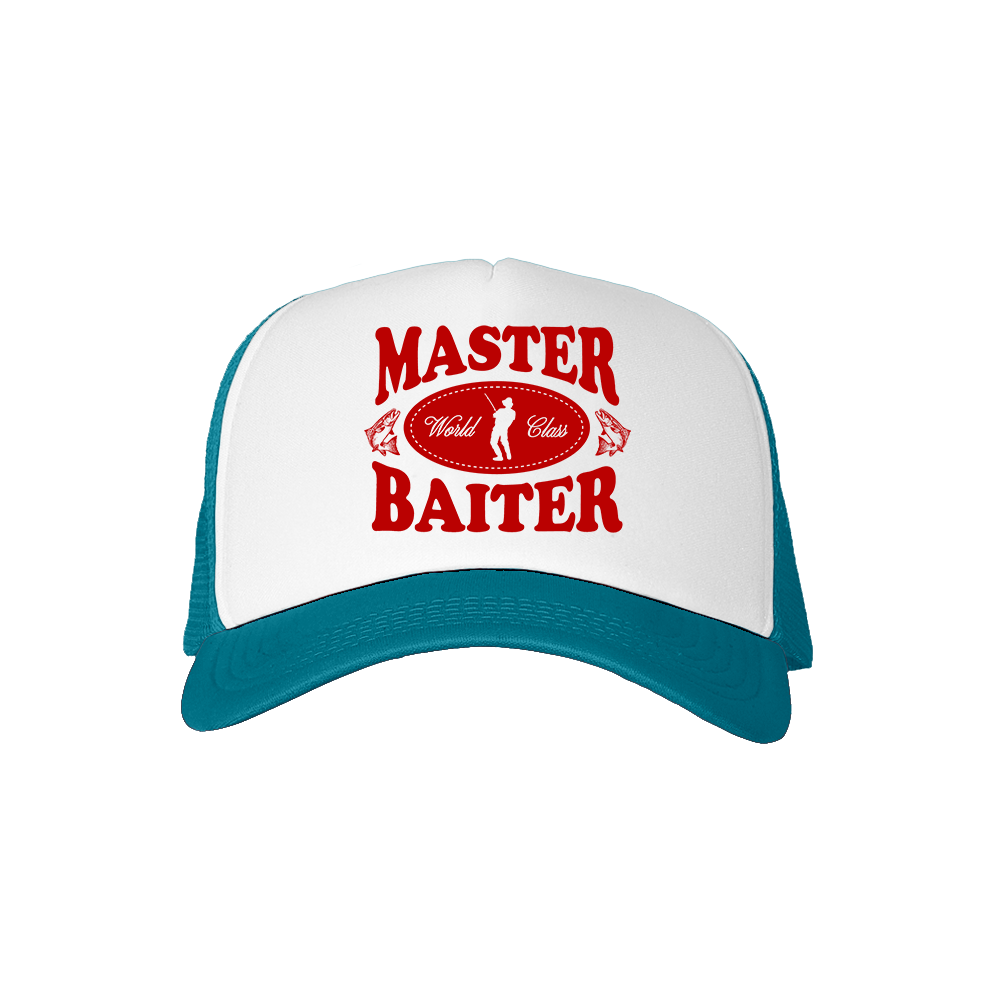 Load image into Gallery viewer, Master Baiter Teal Trucker Hat
