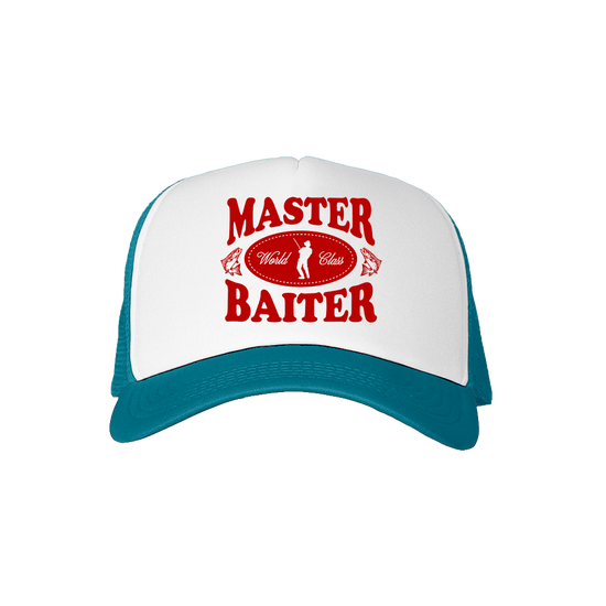 Master Baiter Teal Trucker Hat