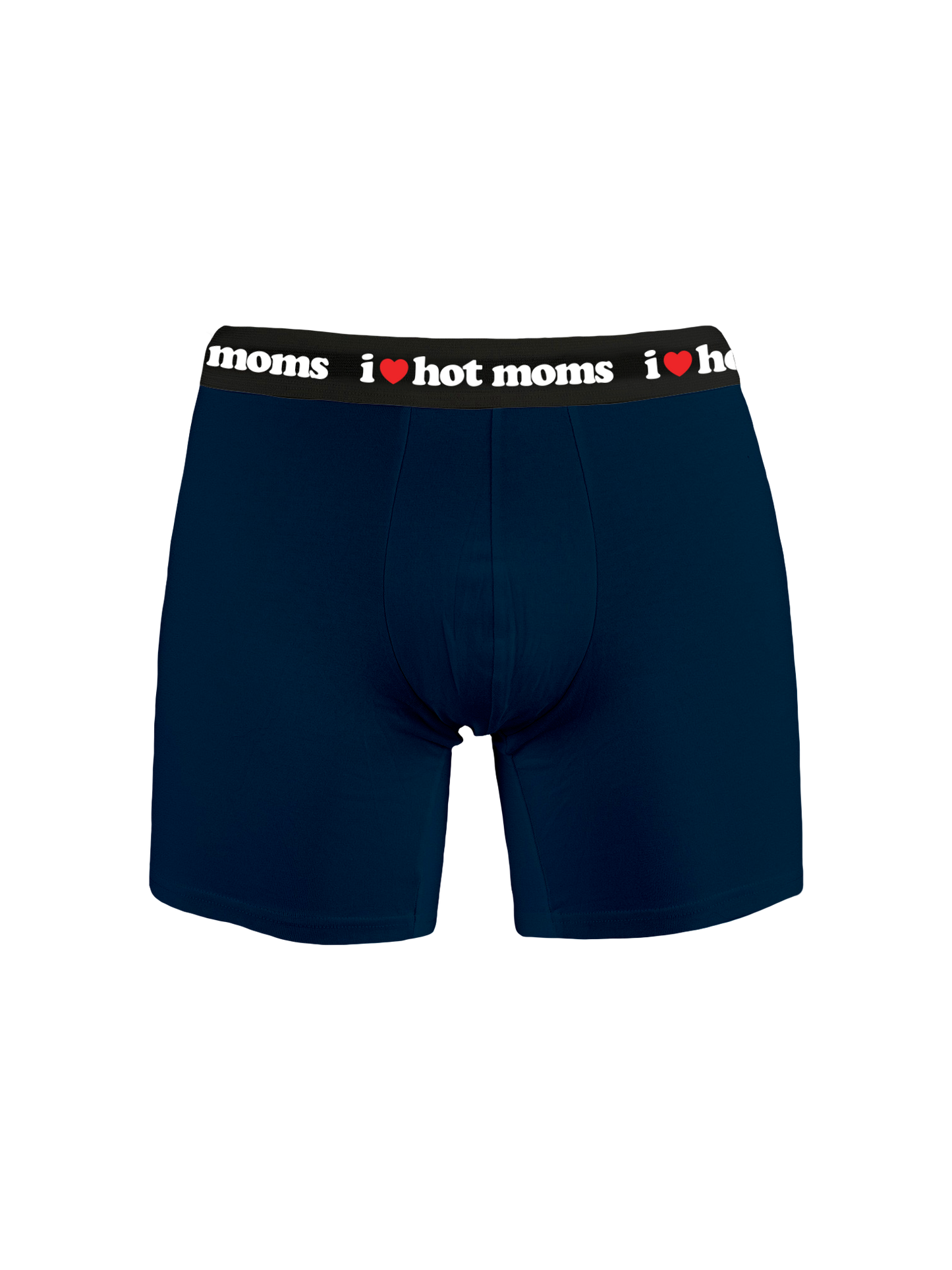 I Heart Hot Moms Navy Boxers