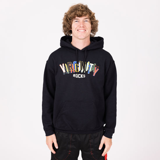 Virginity Rocks Stacked Black Hoodie