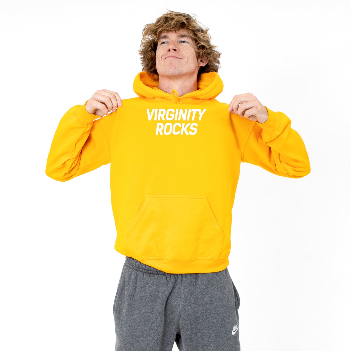 Virginity Rocks Event Gold Hoodie