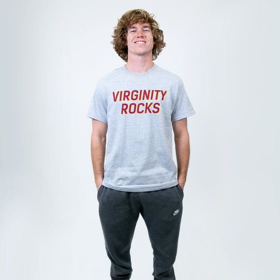 Virginity Rocks Heather Grey Tee