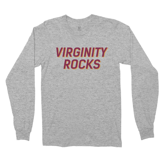 Virginity Rocks Long Sleeve Heather Grey