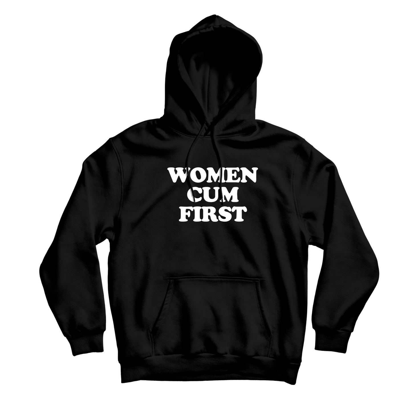 Women Cum First Black Hoodie