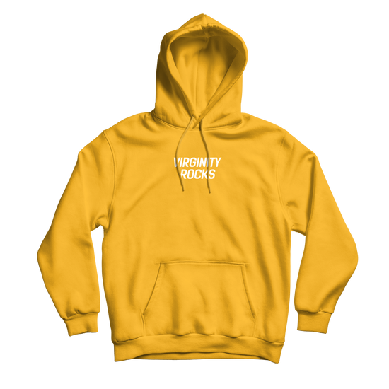 Yellow virginity rocks hoodie hotsell