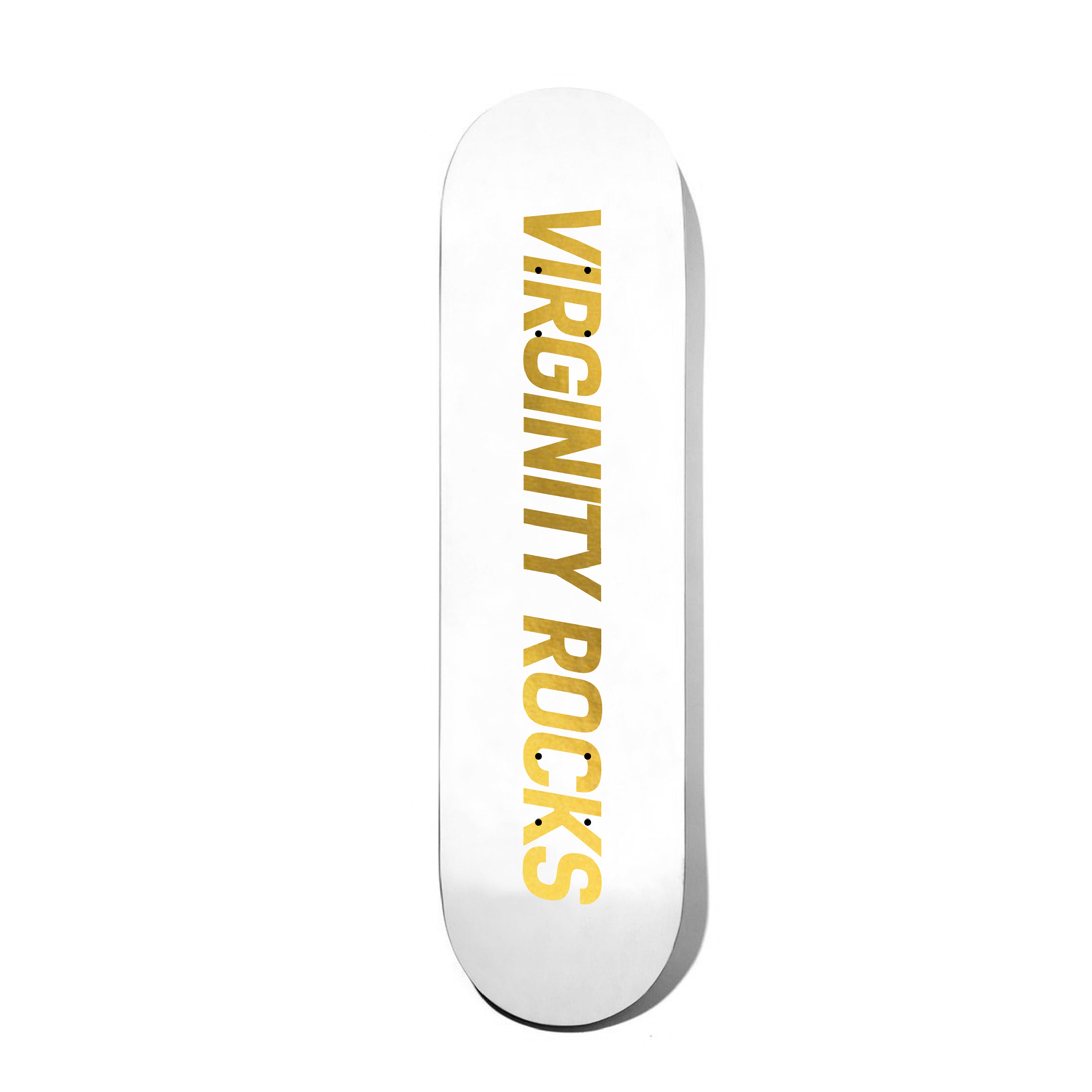 Virginity Rocks Skate Deck Gold