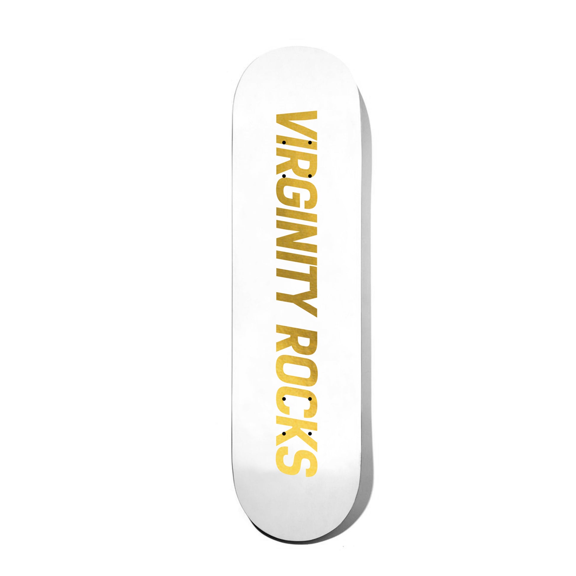 Virginity Rocks Skate Deck Gold