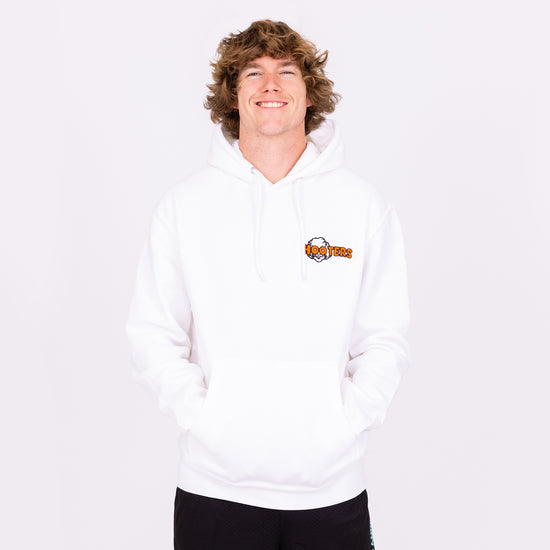 Danny Duncan x Hooters Embroidered White Hoodie