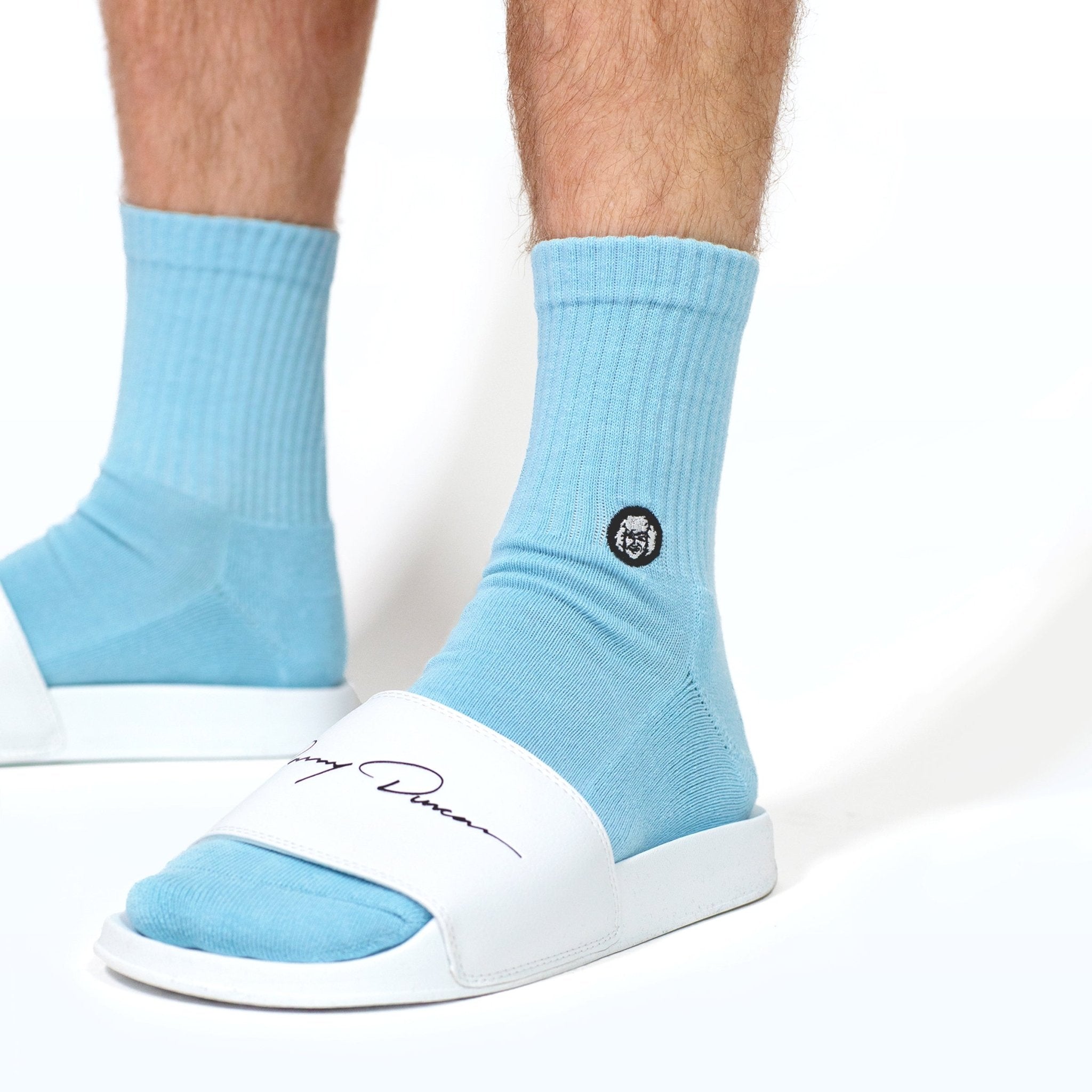 Danny Duncan White Signature Slides - Danny Duncan