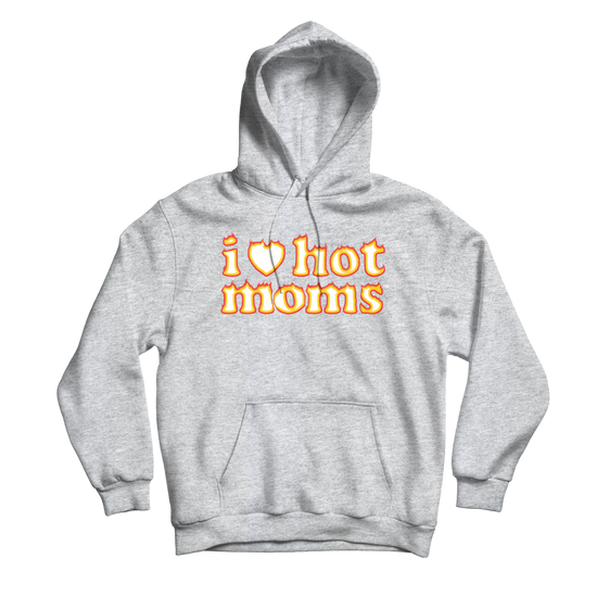 I Heart Hot Moms Flame Grey Hoodie