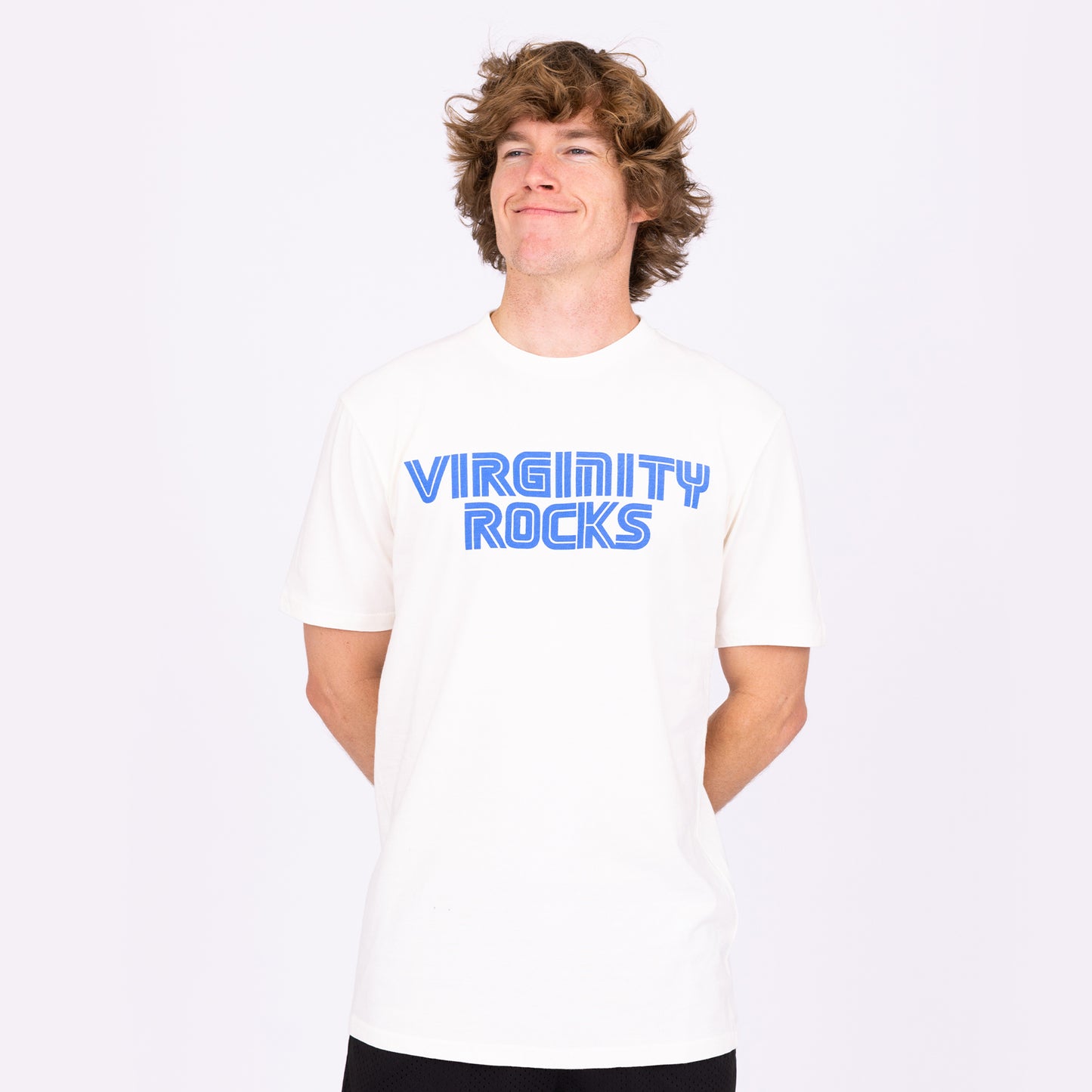 Load image into Gallery viewer, Virginity Rocks Game Natural Tee
