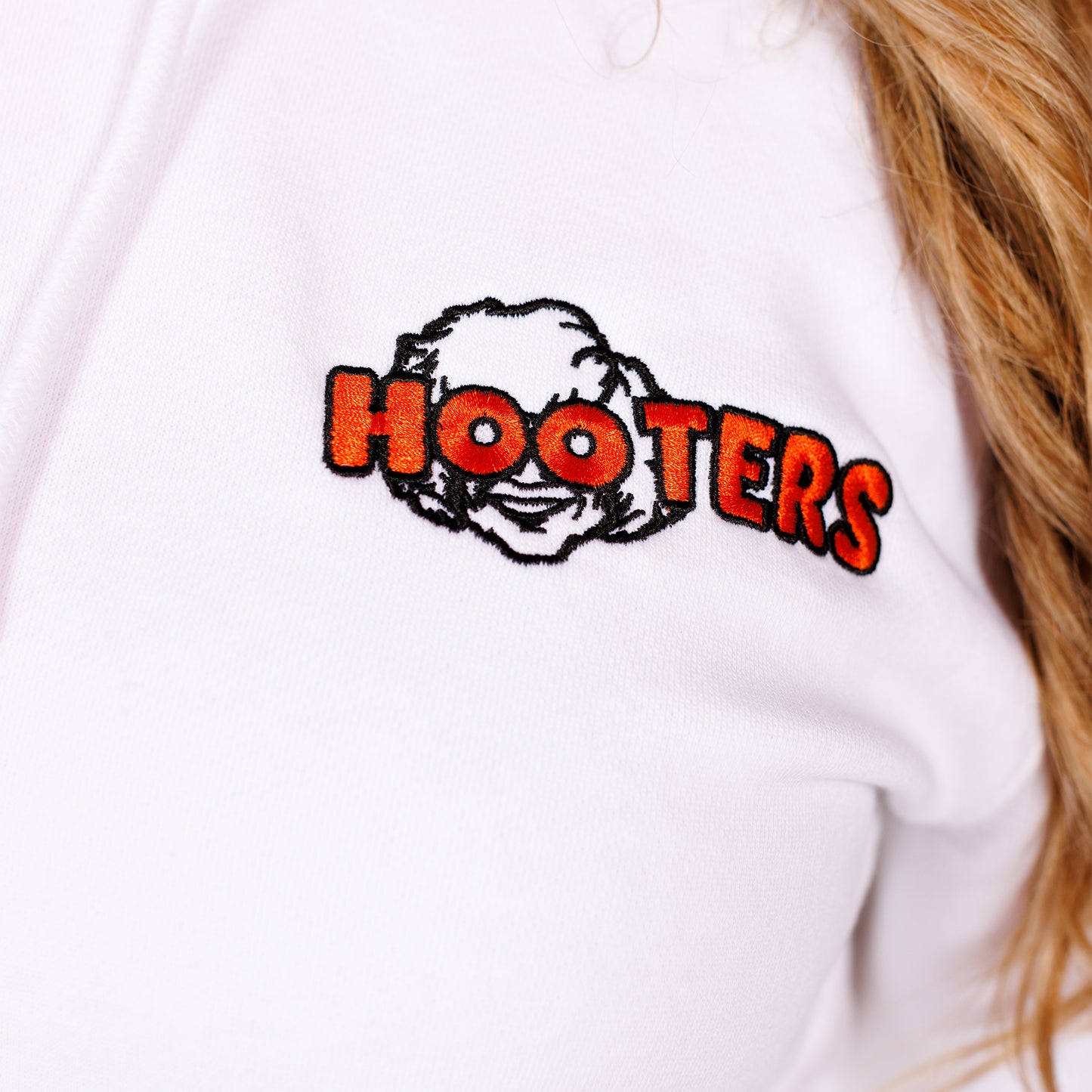 Danny Duncan x Hooters Embroidered White Hoodie