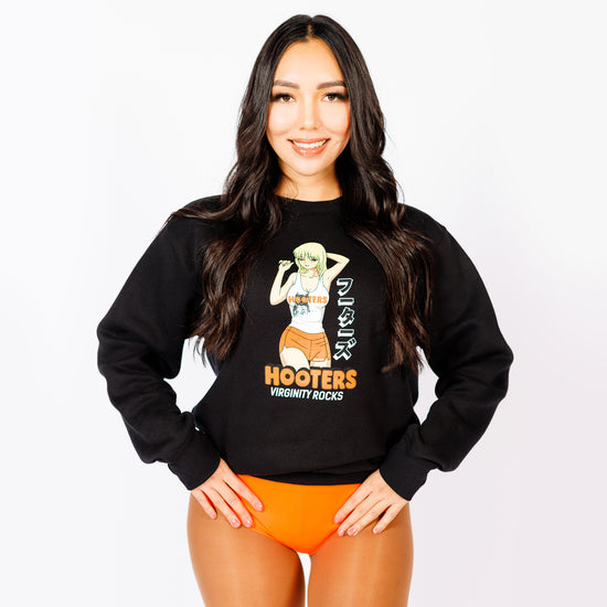 Load image into Gallery viewer, Anime Hooters Girl Black Crewneck
