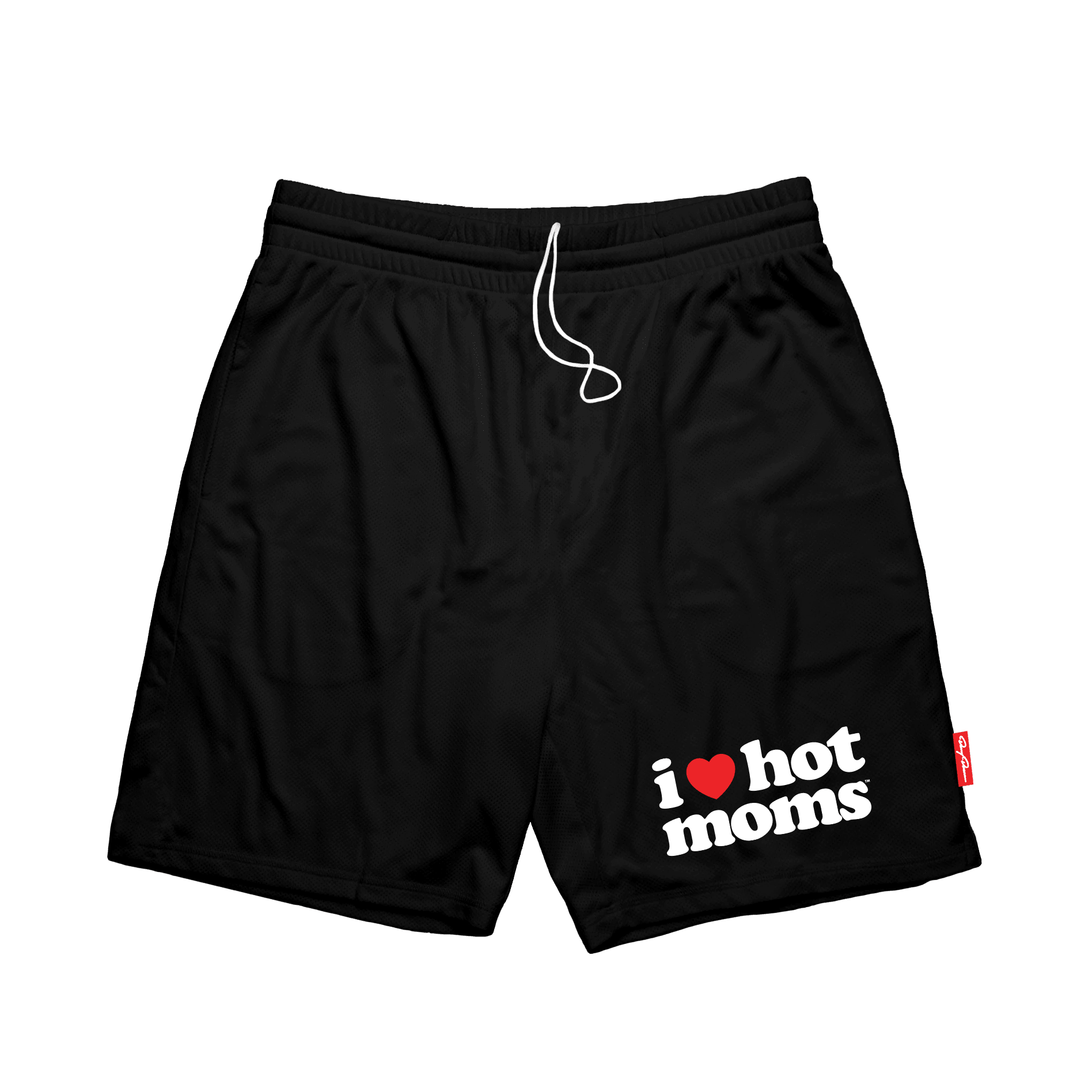 I Heart Hot Moms Black Mesh Shorts - Danny Duncan