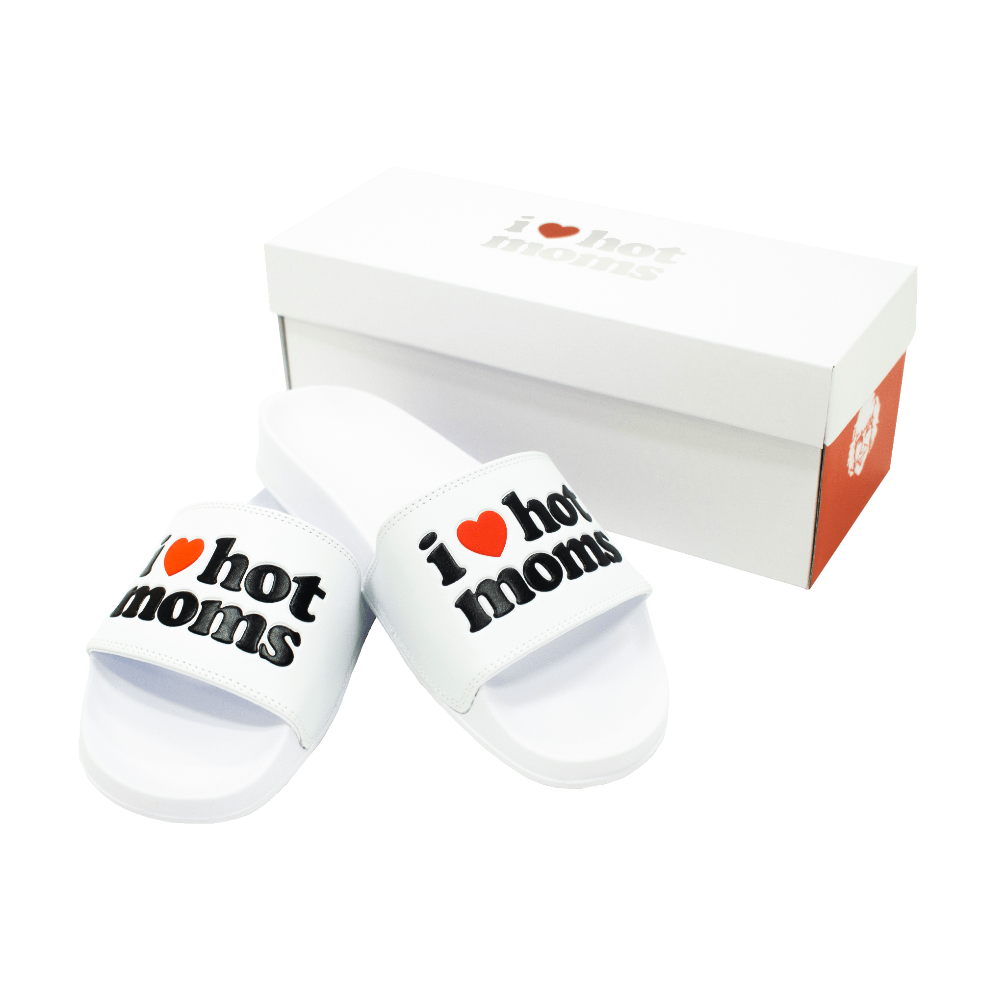I Heart Hot Moms White Slides - Danny Duncan