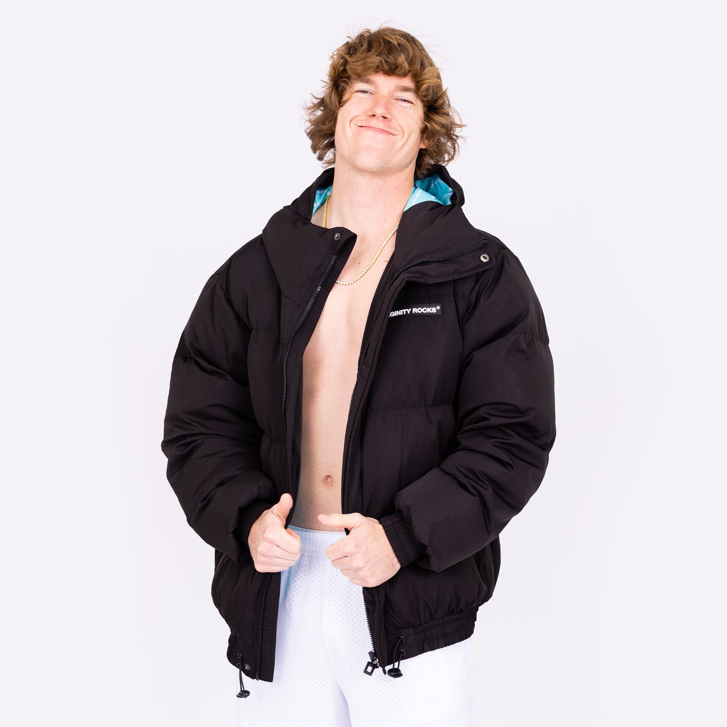 Virginity Rocks Registered Black Puffer Jacket