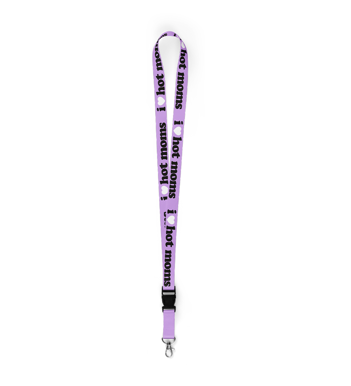 I Heart Hot Moms Lavender Lanyard