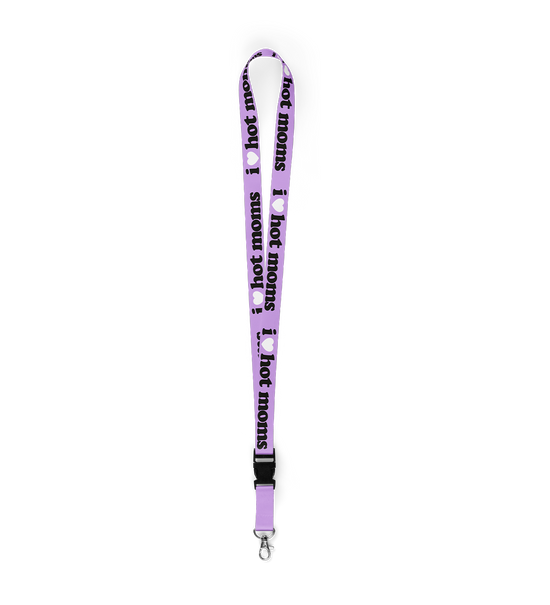 I Heart Hot Moms Lavender Lanyard