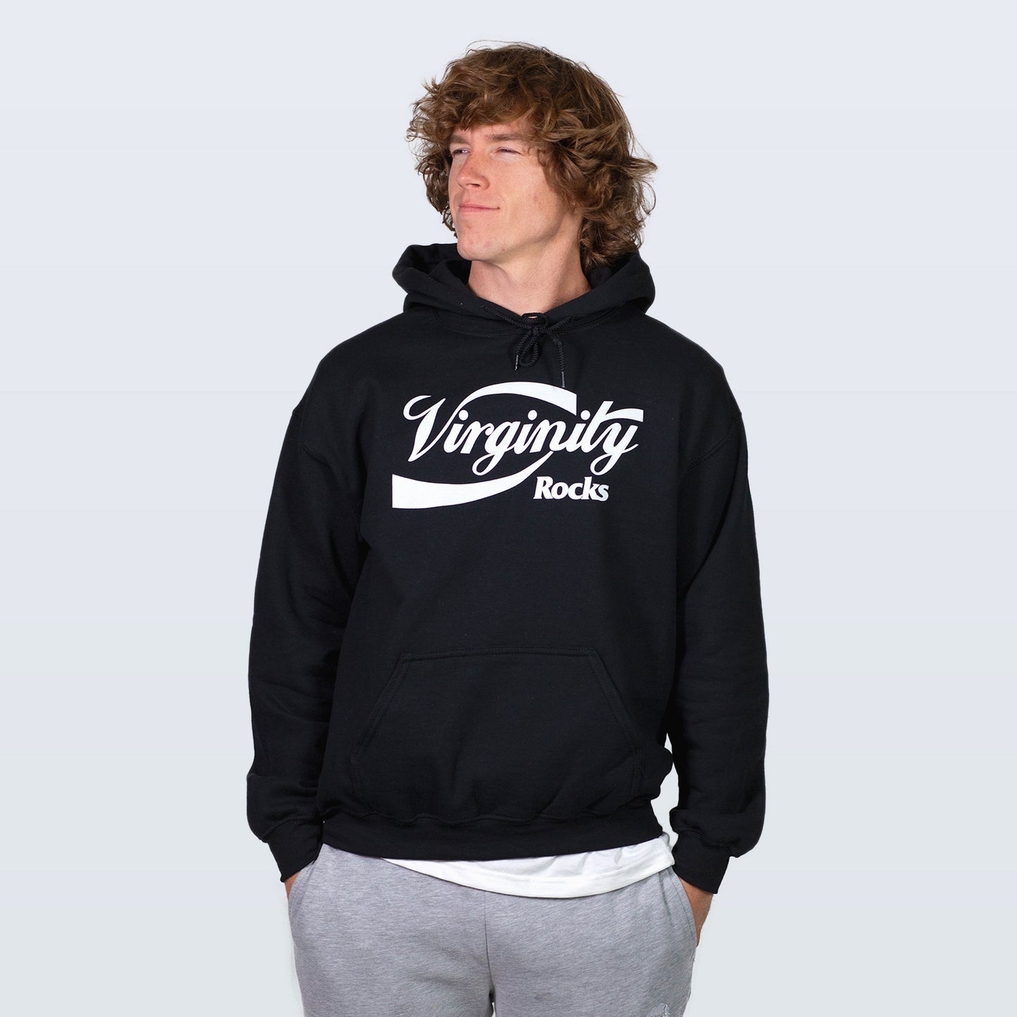 Virginity Rocks Pop Black Hoodie