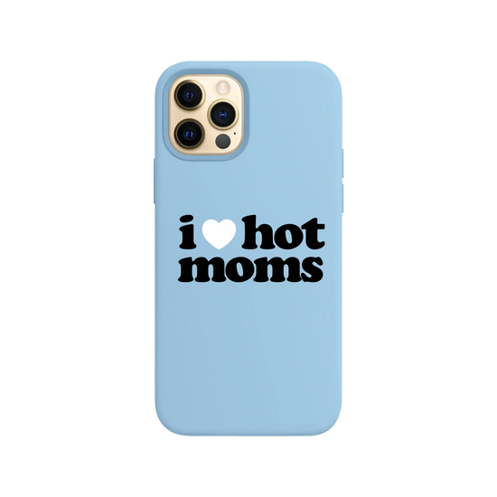 I Heart Hot Moms Light Blue iPhone Case