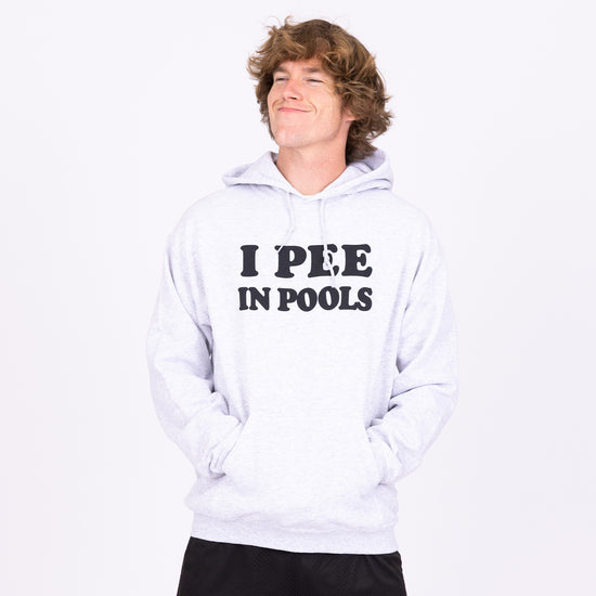 I Pee In Pools Grey Hoodie