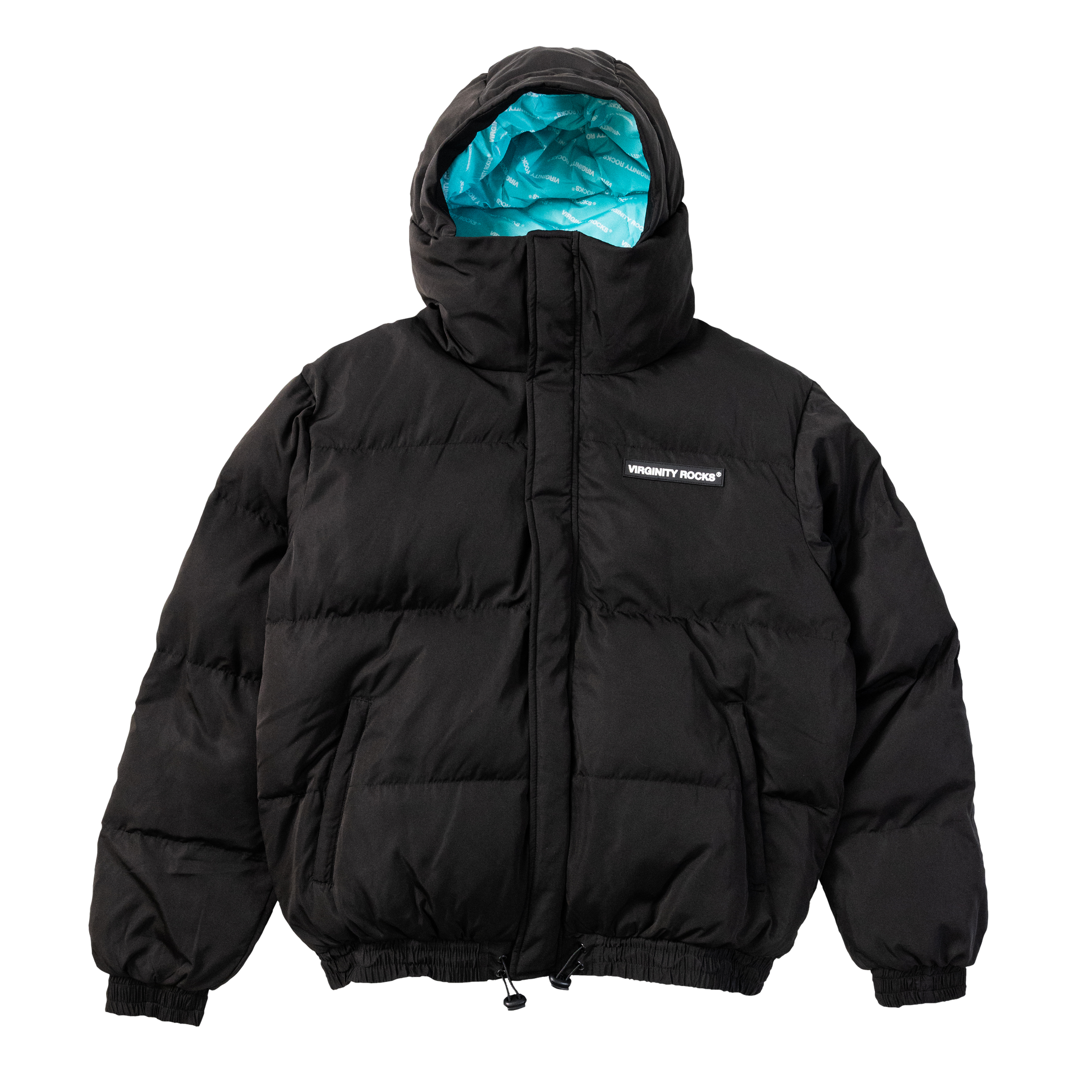Virginity Rocks Registered Black Puffer Jacket