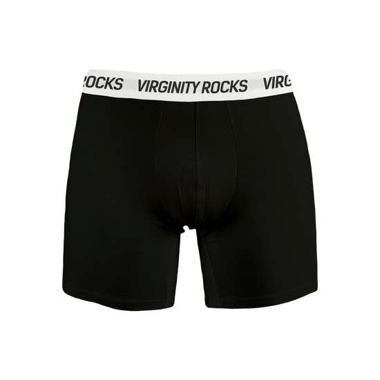 Load image into Gallery viewer, Virginity Rocks Black Boxers
