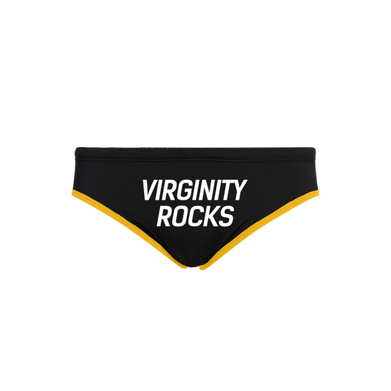 Load image into Gallery viewer, Virginity Rocks Black Speedo
