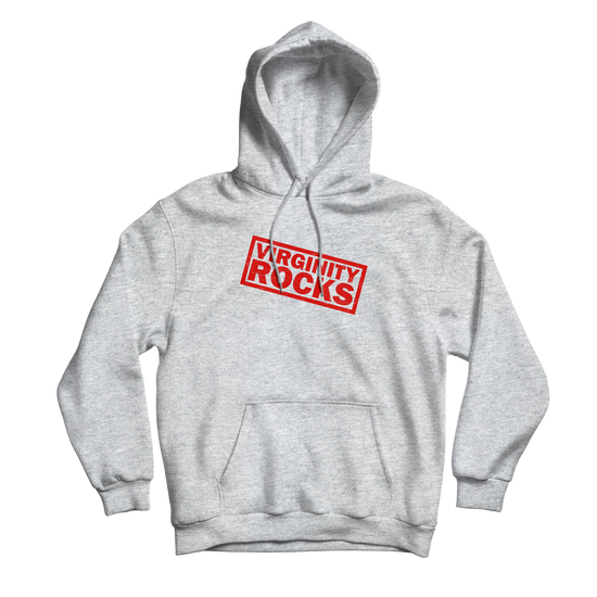 Virginity Rocks Stamp Grey Hoodie