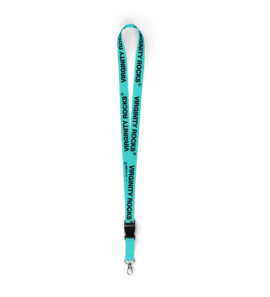 Virginity Rocks Registered Teal Lanyard