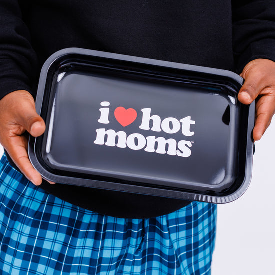 Load image into Gallery viewer, I Heart Hot Moms Black Rolling Tray

