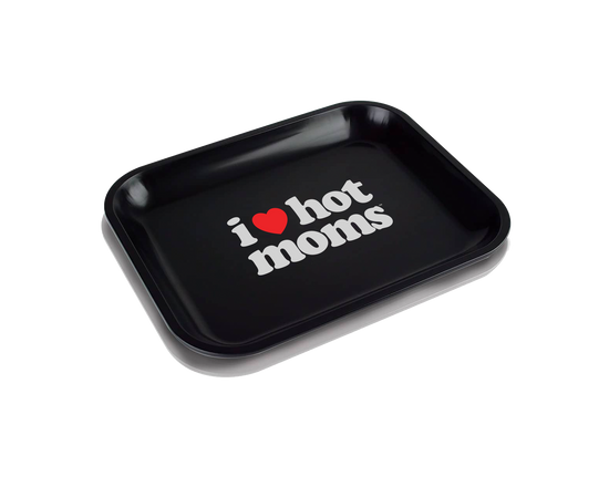 I Heart Hot Moms Black Rolling Tray