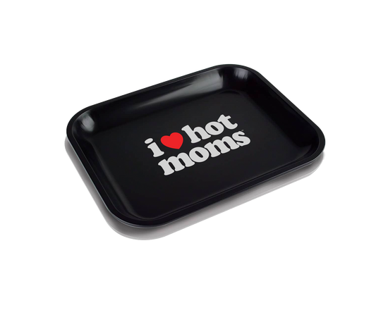 Load image into Gallery viewer, I Heart Hot Moms Black Rolling Tray
