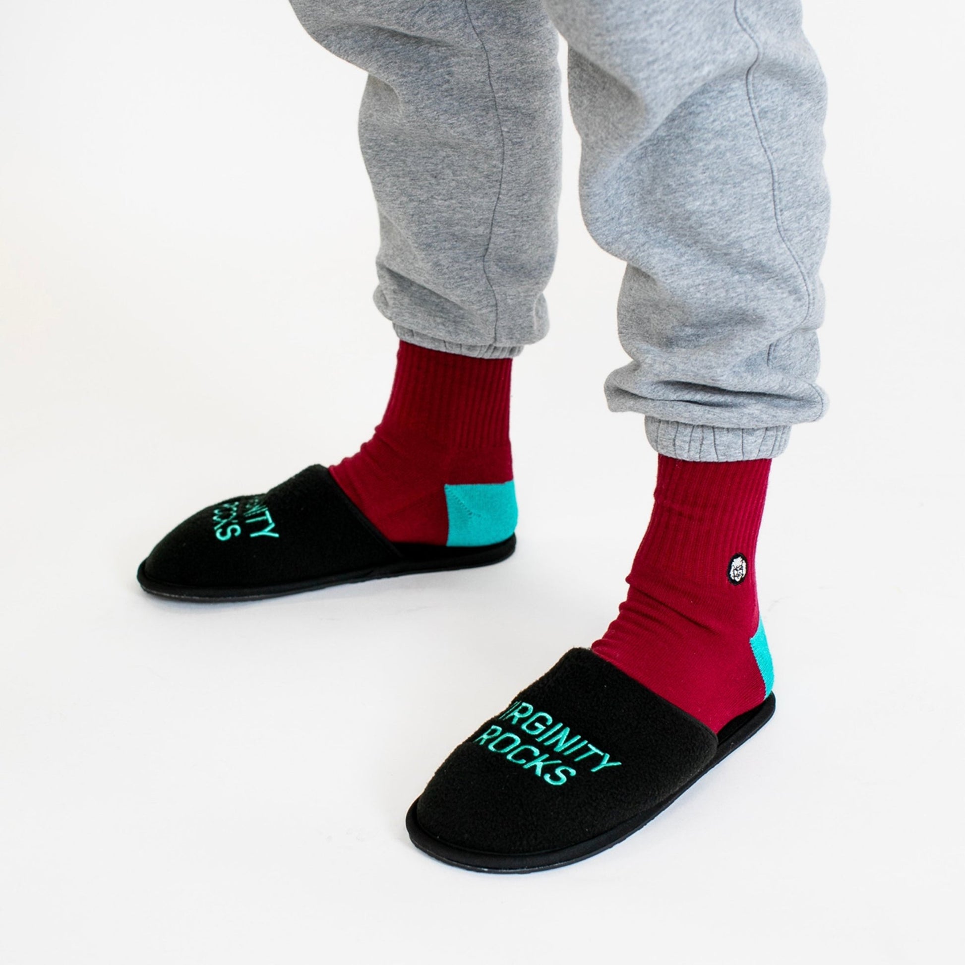 Virginity Rocks Black Slippers - Danny Duncan