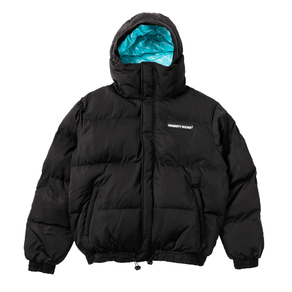 Virginity Rocks Registered Black Puffer Jacket – Danny Duncan