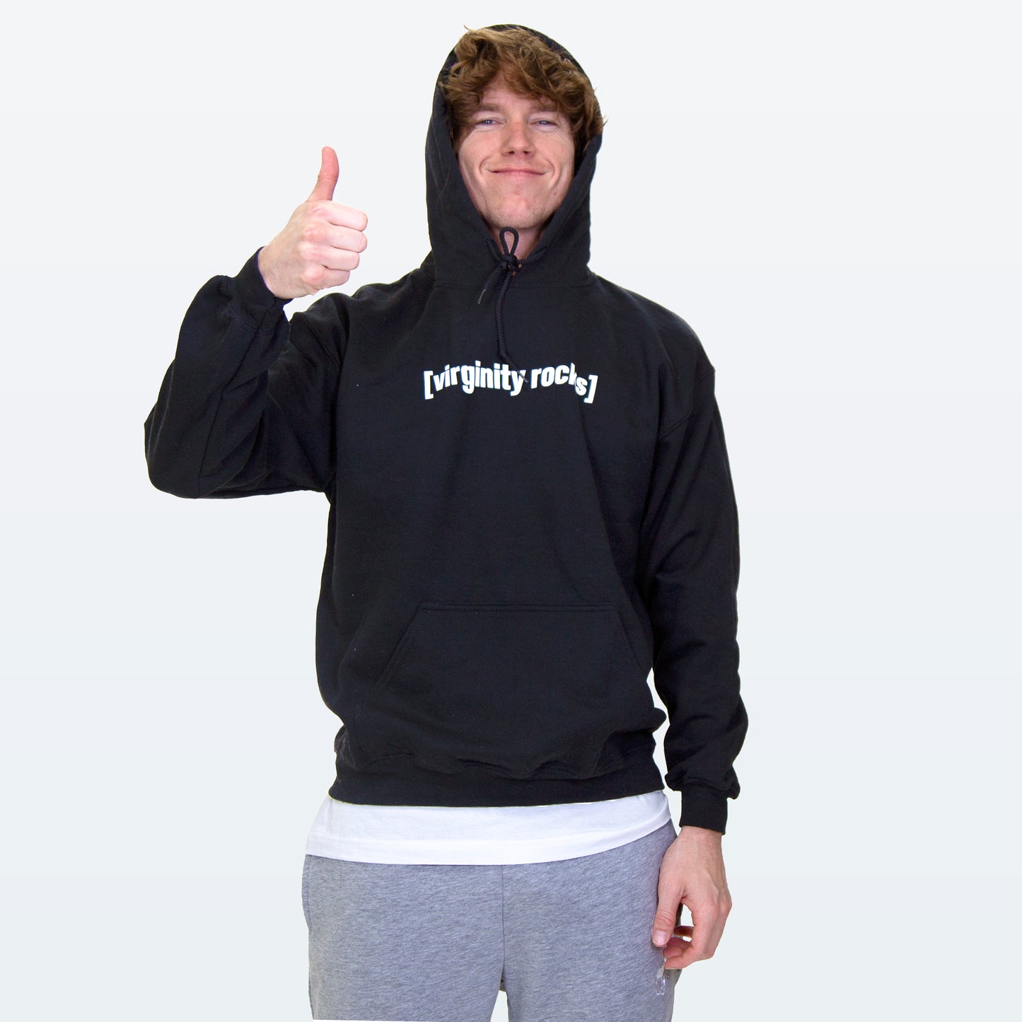 Virginity Rocks Bracket Black Hoodie