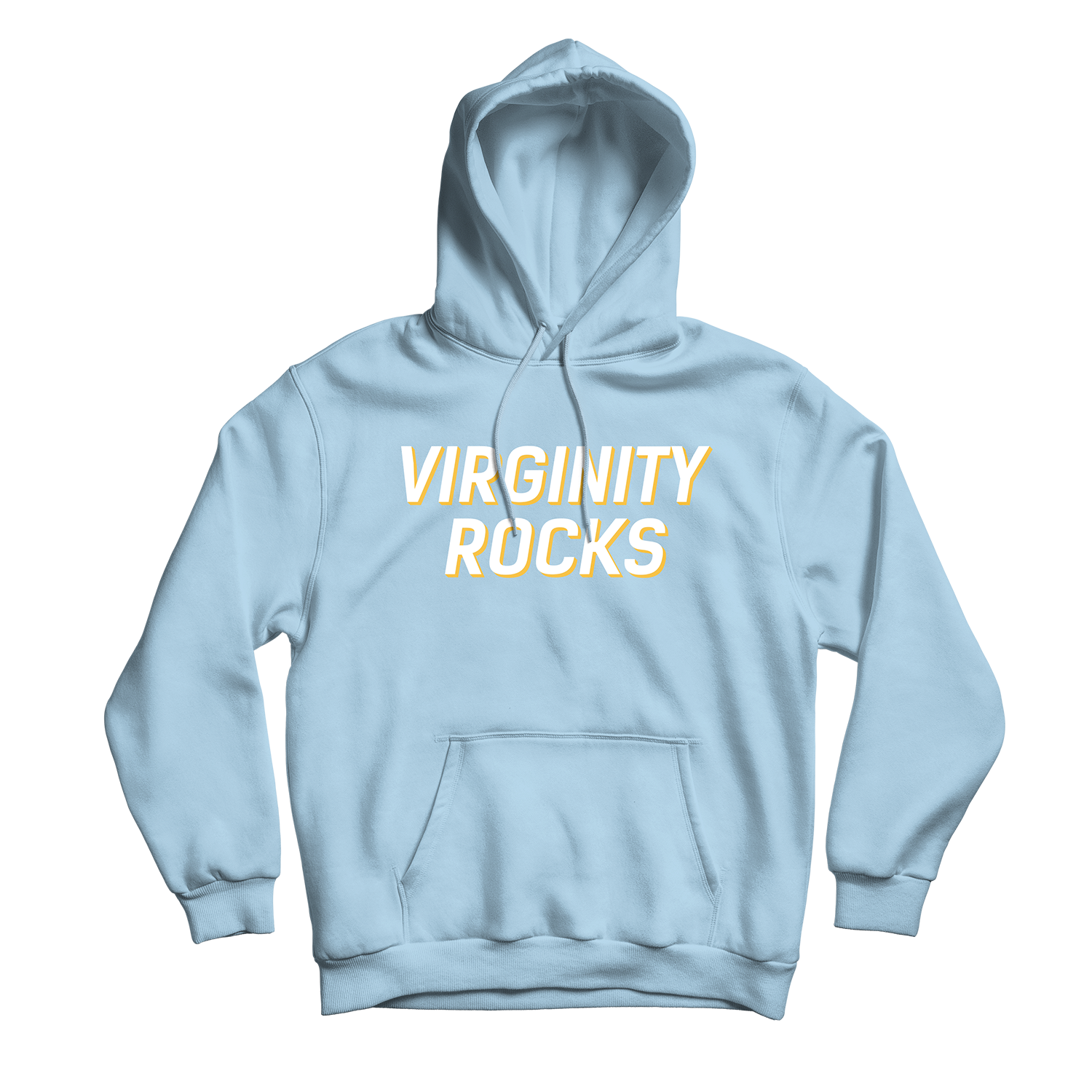 Virginity Rocks Light Blue Hoodie