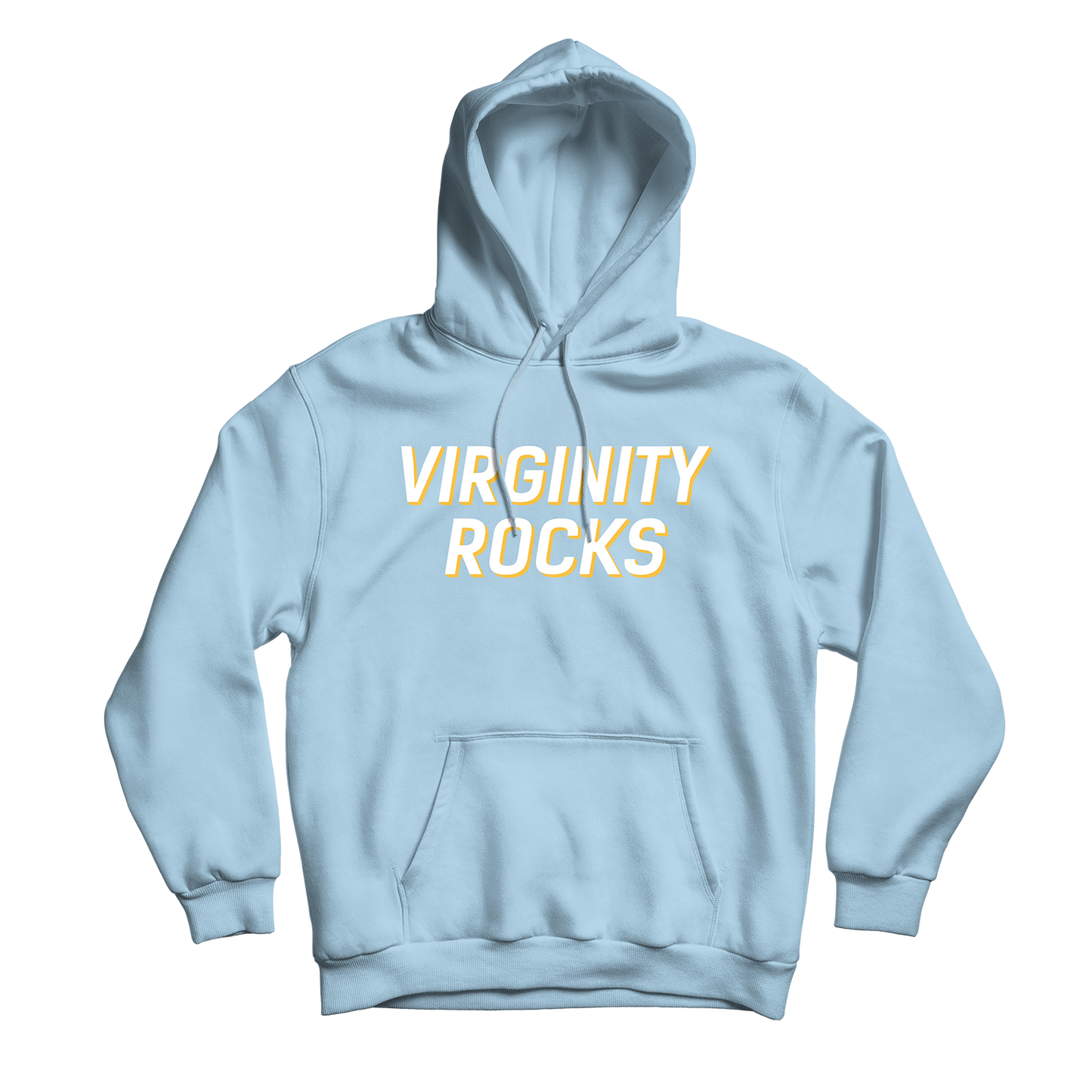 Virginity Rocks Light Blue Hoodie