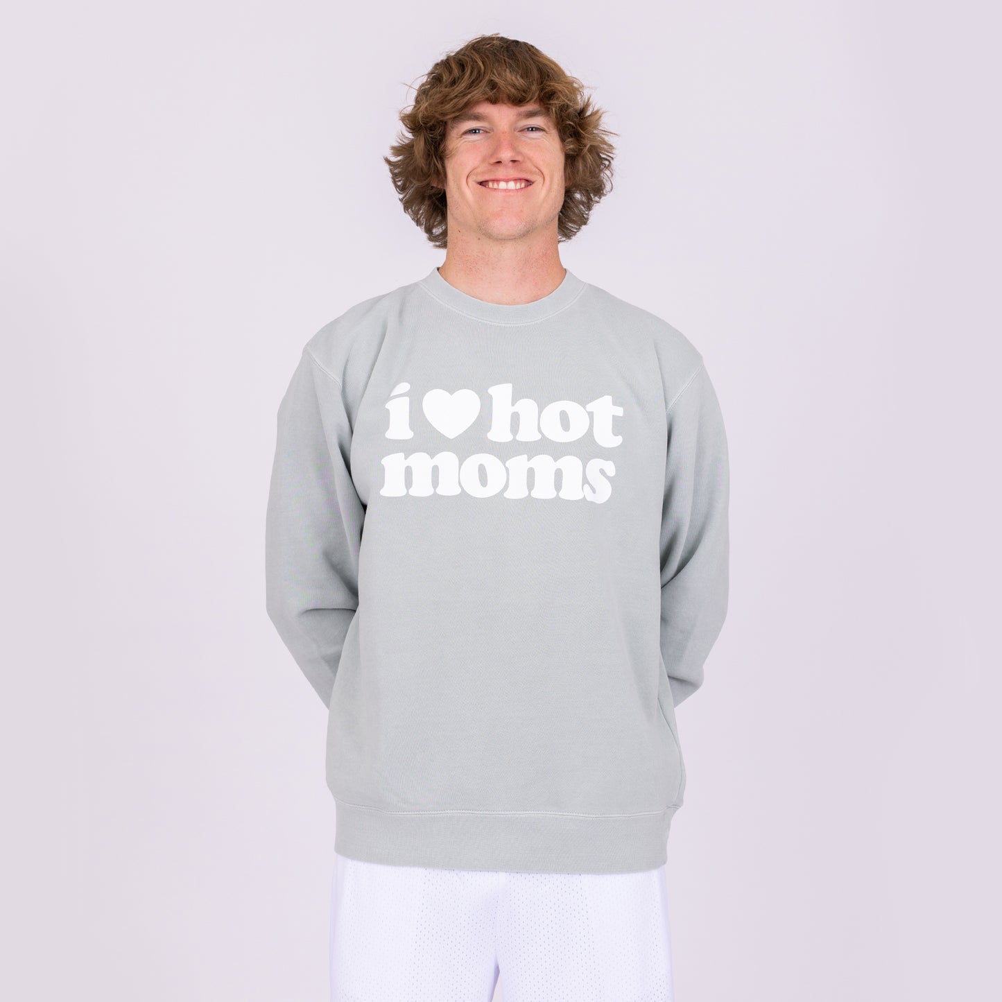 I Heart Hot Moms Wash Crewneck