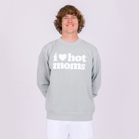 I Heart Hot Moms Wash Crewneck